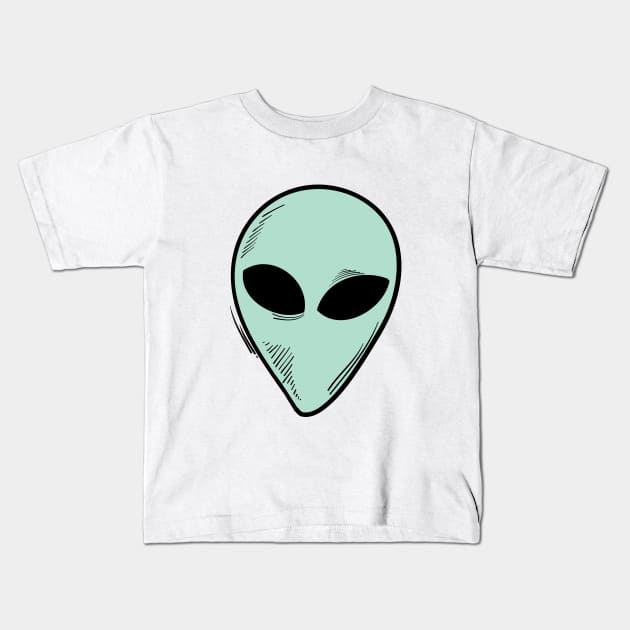 Alien head Kids T-Shirt by Weldi - 33 Studio Design